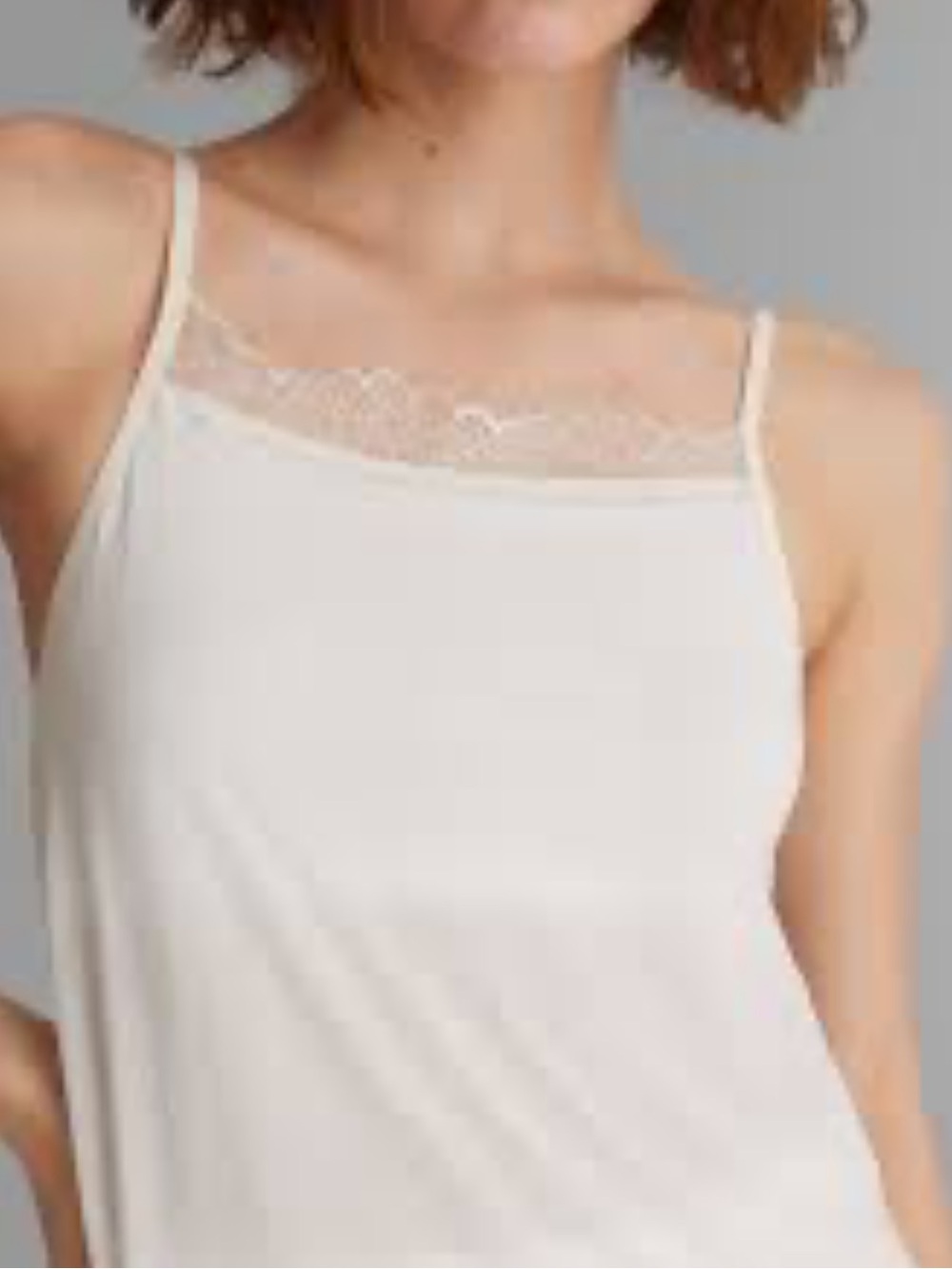 Tommy John Womens Second Skin Luxe Rib Lace Cami Top Dainty Feminine Coquette